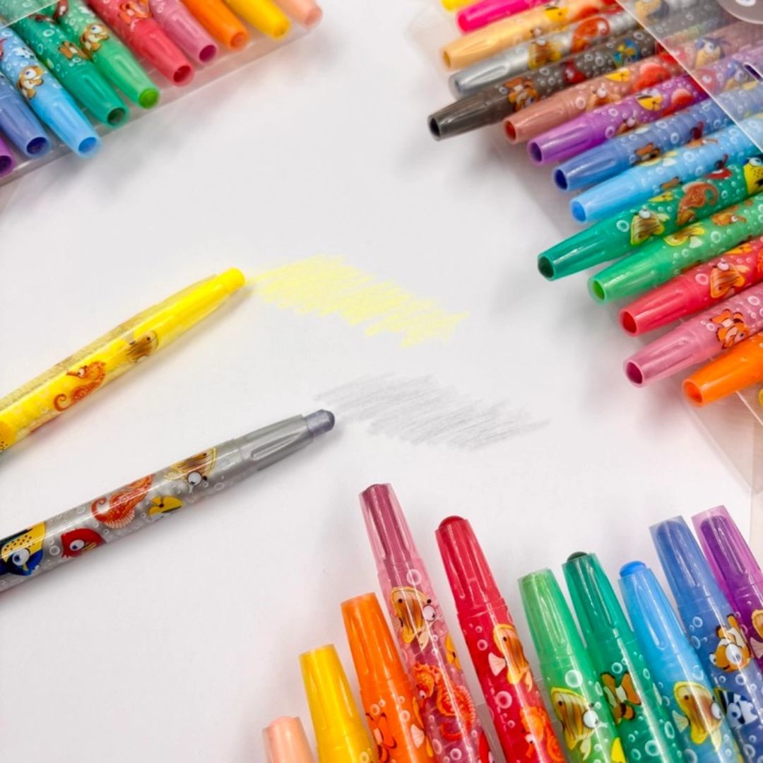 MUNGYO TWIST UP CRAYONS, SET OF 16 ASSORTED COLORS MUNGYO TWIST UP CRAYONS, SET OF 16 ASSORTED COLORS