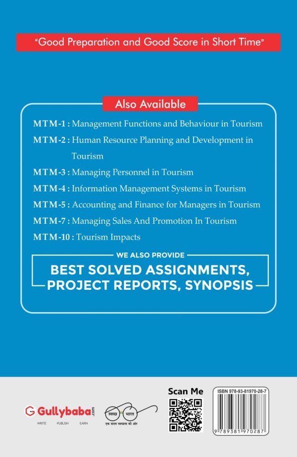 IGNOU MTM-01 - Management Functions and Behaviour in Tourism, Latest Help Book Edition