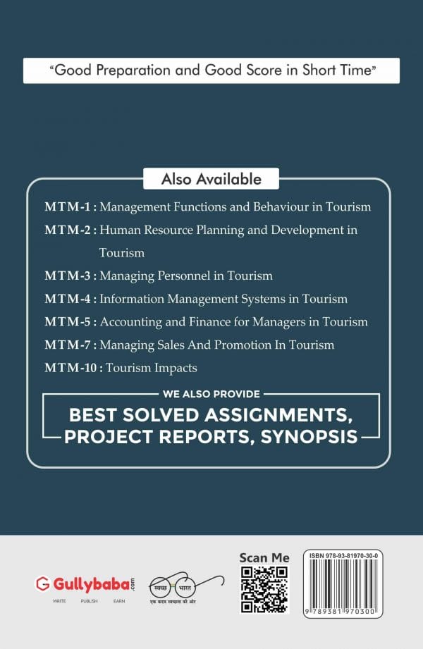 IGNOU MTM-03 - Managing Personnel in Tourism, Latest Help Book Edition