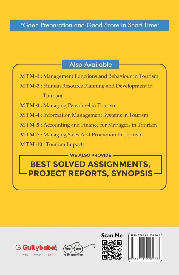 IGNOU MTM-07 - Managing Sales and Promotion in Tourism, Latest Help Book Edition
