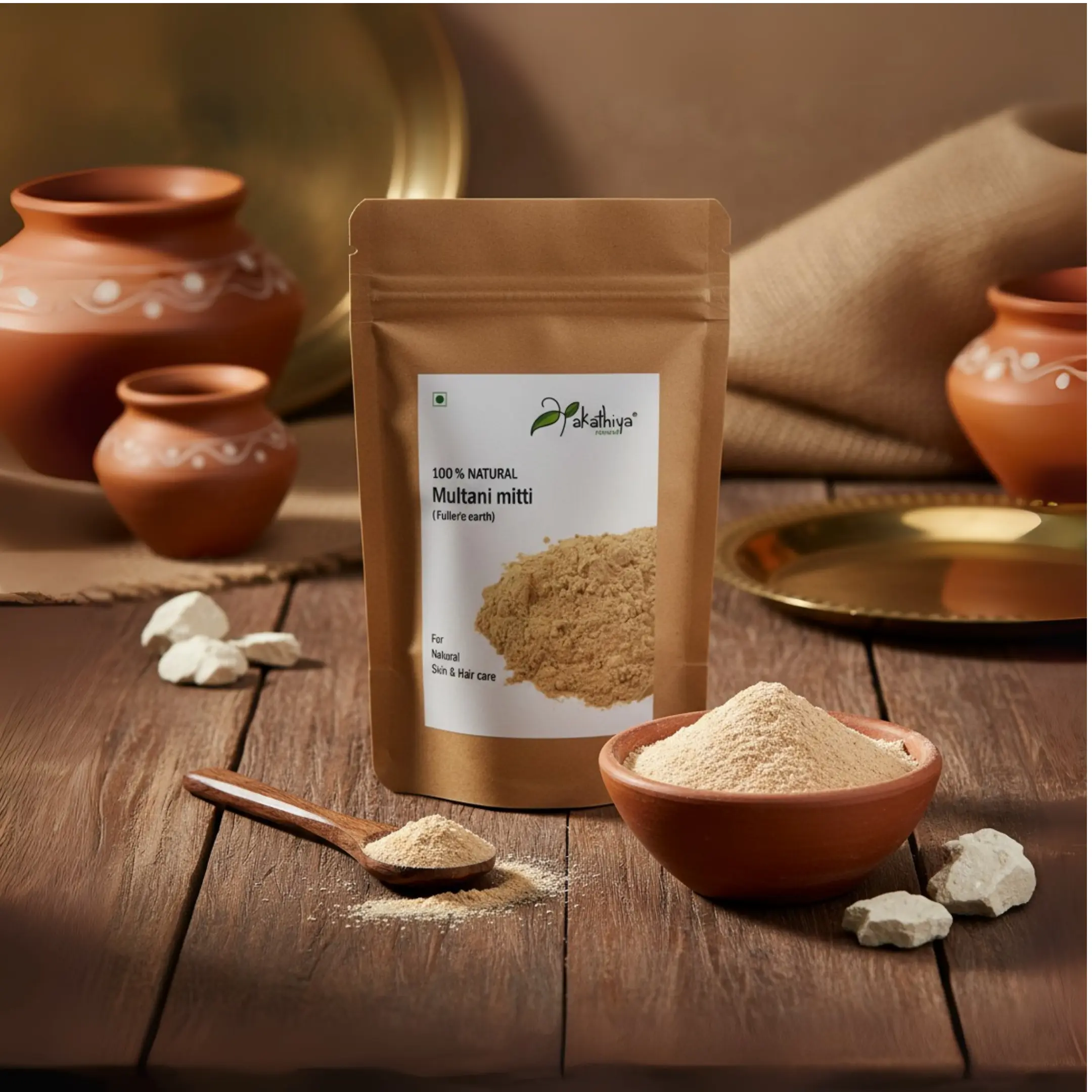 Multani Mitti Powder (100g) – Natural Skin Cleanser & Detoxifier for Radiant Skin
