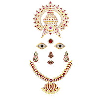 God Ornament Amman Face/Mugam with Crown/Kireedom and Lotus Attigai
