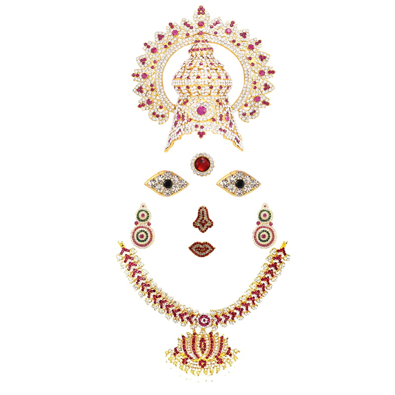 God Ornament Amman Face/Mugam with Crown/Kireedom and Lotus Attigai