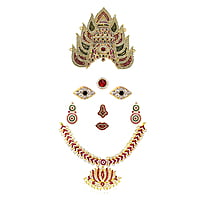 God Ornament Amman Face/Mugam with Lotus Attigai and Kali Crown, Kireedom