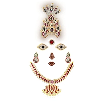 God Ornament Amman Face/Mugam with Naga Crown/Kireedom and Lotus Attigai