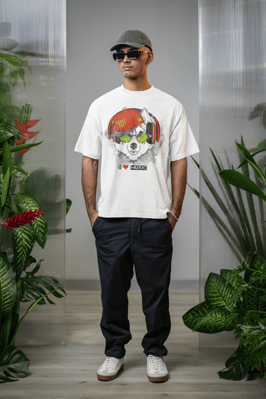 Musical Wolf oversized t-shirt