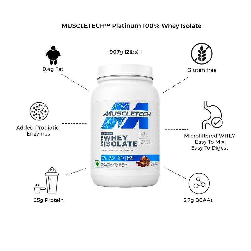 MuscleTech Platinum 100% Whey Isolate 907gms 2lbs
