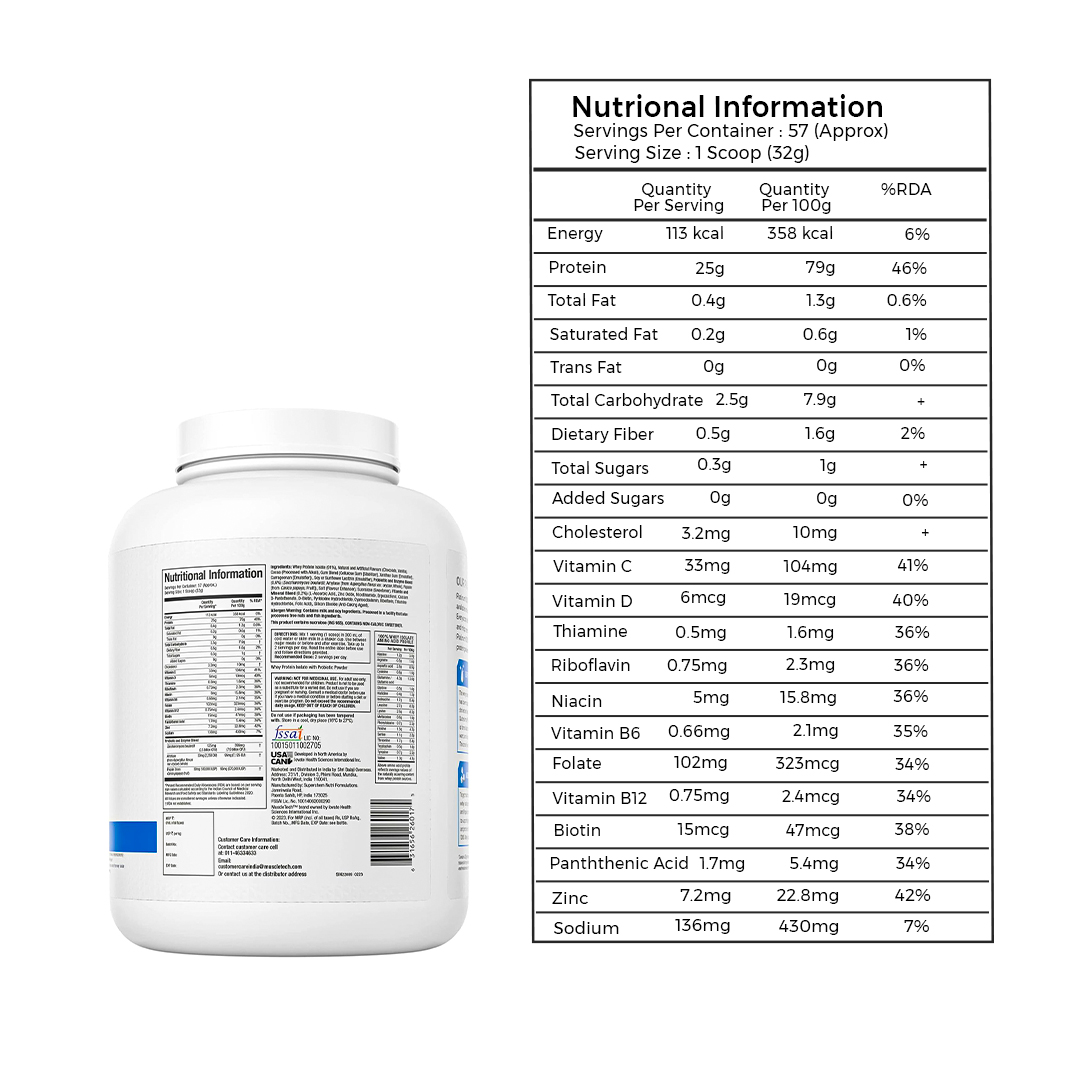MUSCLE TECH PLATINUM 100% WHEY ISOLATE  1.8 KG