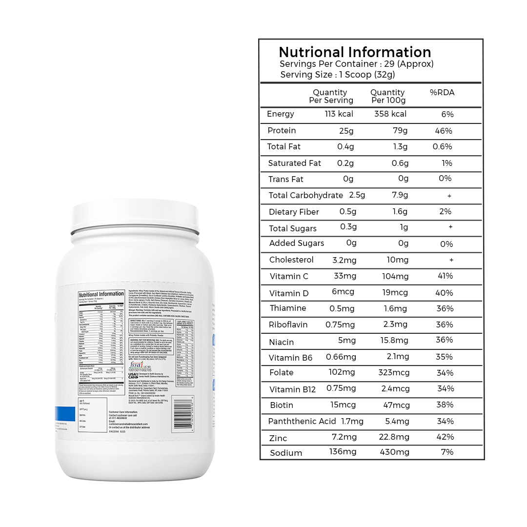 MuscleTech Platinum 100% Whey Isolate 907gms 2lbs