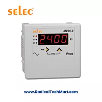 Selec MV35 Digital Voltmeter with LED Display and Wide Aux Supply for 1Ø & 3Ø Voltage Monitoring