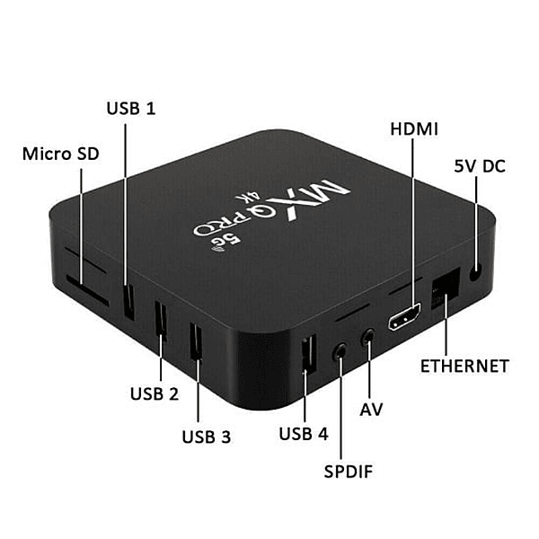 MXQ Pro 4K Android TV Box – 4K Ultra HD Streaming | Android TV | Multi-Device Compatible