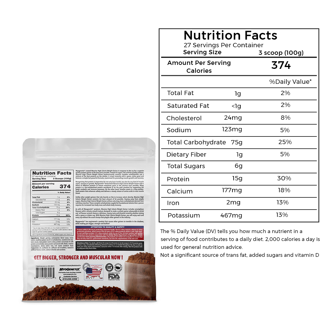 Myogenetix Massive High Calorie Weight Gainer 6 Lbs
