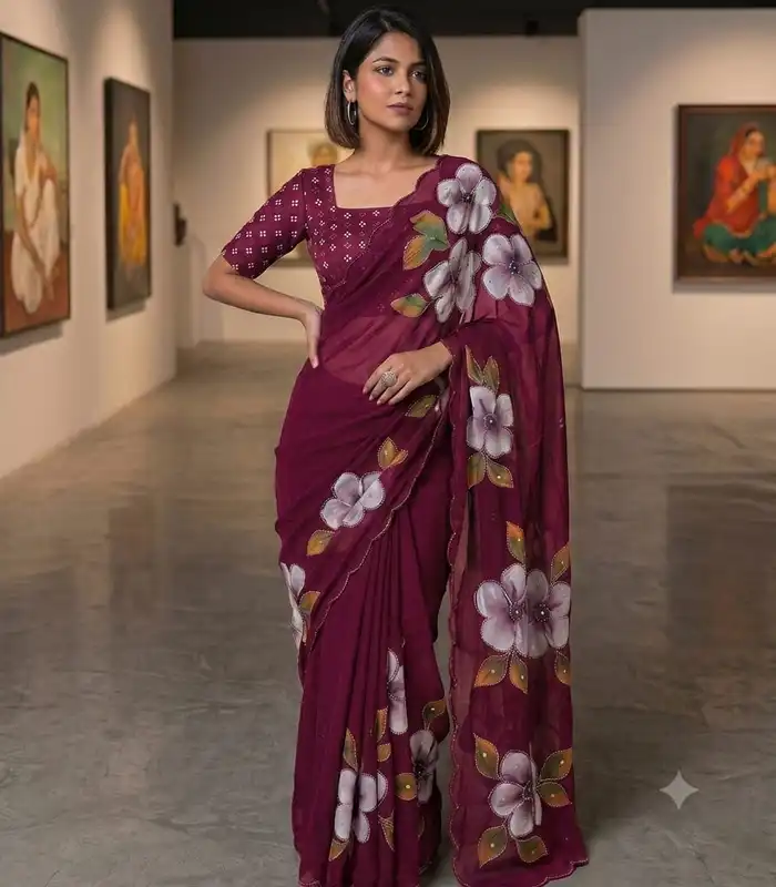 Flora Soft Weightless Chiffon Saree