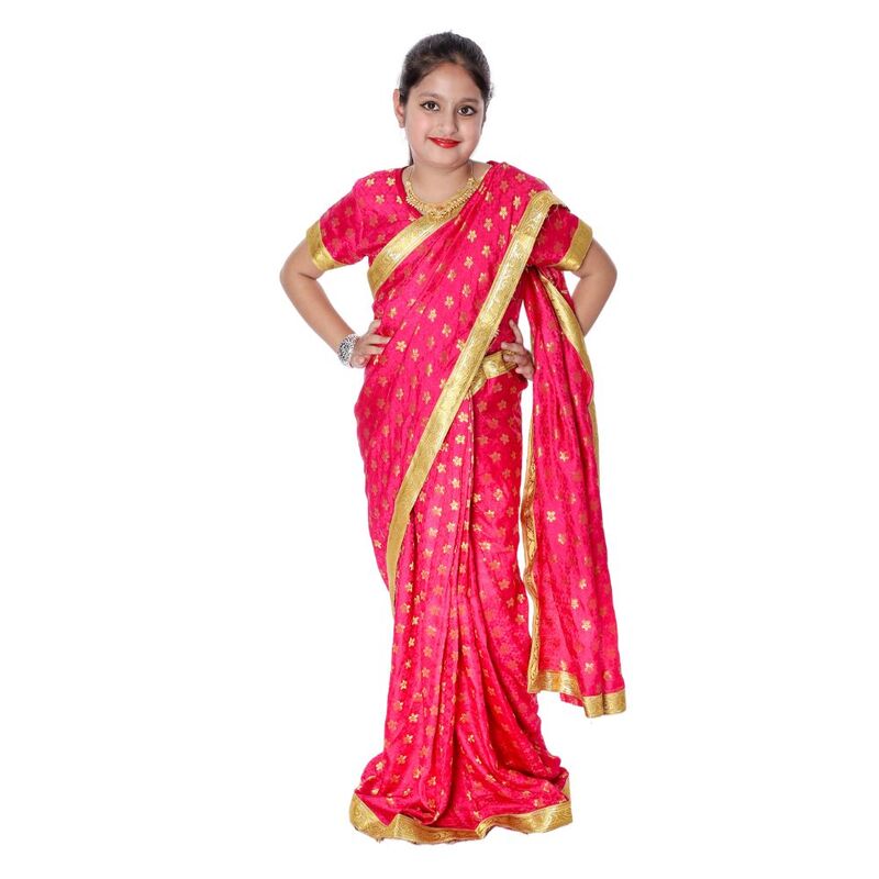 Kids Saree Fancy Dress Costume Magenta Kids Saree Fancy Dress Costume Magenta
