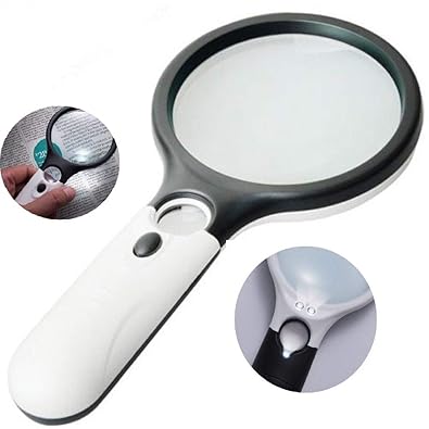 Magnifying Glass with 3 LED Lights - Dual Lenses for Reading & Jewelry Inspection Magnifying Glass with 3 LED Lights - Dual Lenses for Reading & Jewelry Inspection