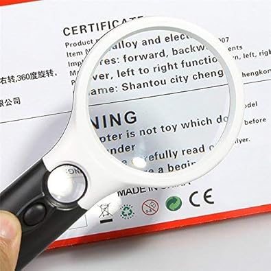 Magnifying Glass with 3 LED Lights - Dual Lenses for Reading & Jewelry Inspection Magnifying Glass with 3 LED Lights - Dual Lenses for Reading & Jewelry Inspection