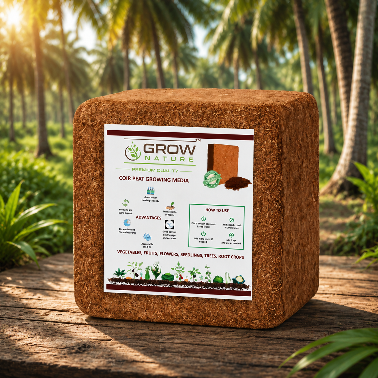 1kg Cocopeat Block Pack of 1