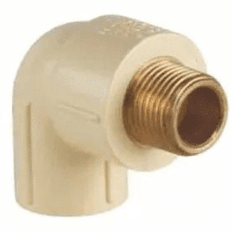 Male Threaded Elbow (Brass), 20*15mm, 3/4"*1/2"(Inch), Life Line C-PVC Hot and Cold Water System 