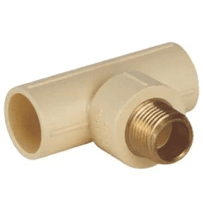 Male Threaded Tee (Brass), 20*15mm, 3/4"*1/2"(Inch), Life Line C-PVC Hot and Cold Water System 
