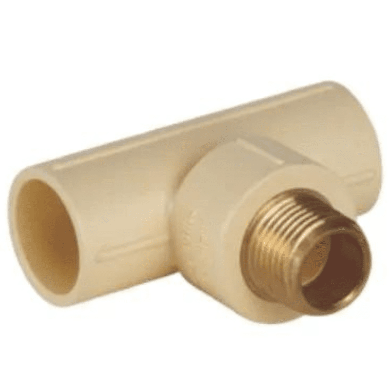 Male Threaded Tee (Brass), 20*15mm, 3/4"*1/2"(Inch), Life Line C-PVC Hot and Cold Water System 