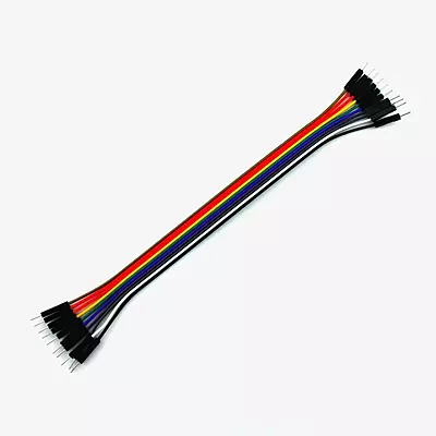 Male to Male Jumper Wire Set – 20cm Rainbow Breadboard Connecting Wires (Set of 10)