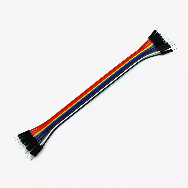 Male to Male Jumper Wire Set – 20cm Rainbow Breadboard Connecting Wires (Set of 10)