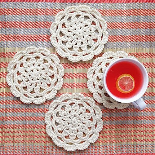 Mandala Coaster White