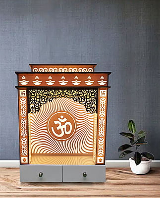 3D Corian Om Mandir With Pillar 3D Corian Om Mandir With Pillar