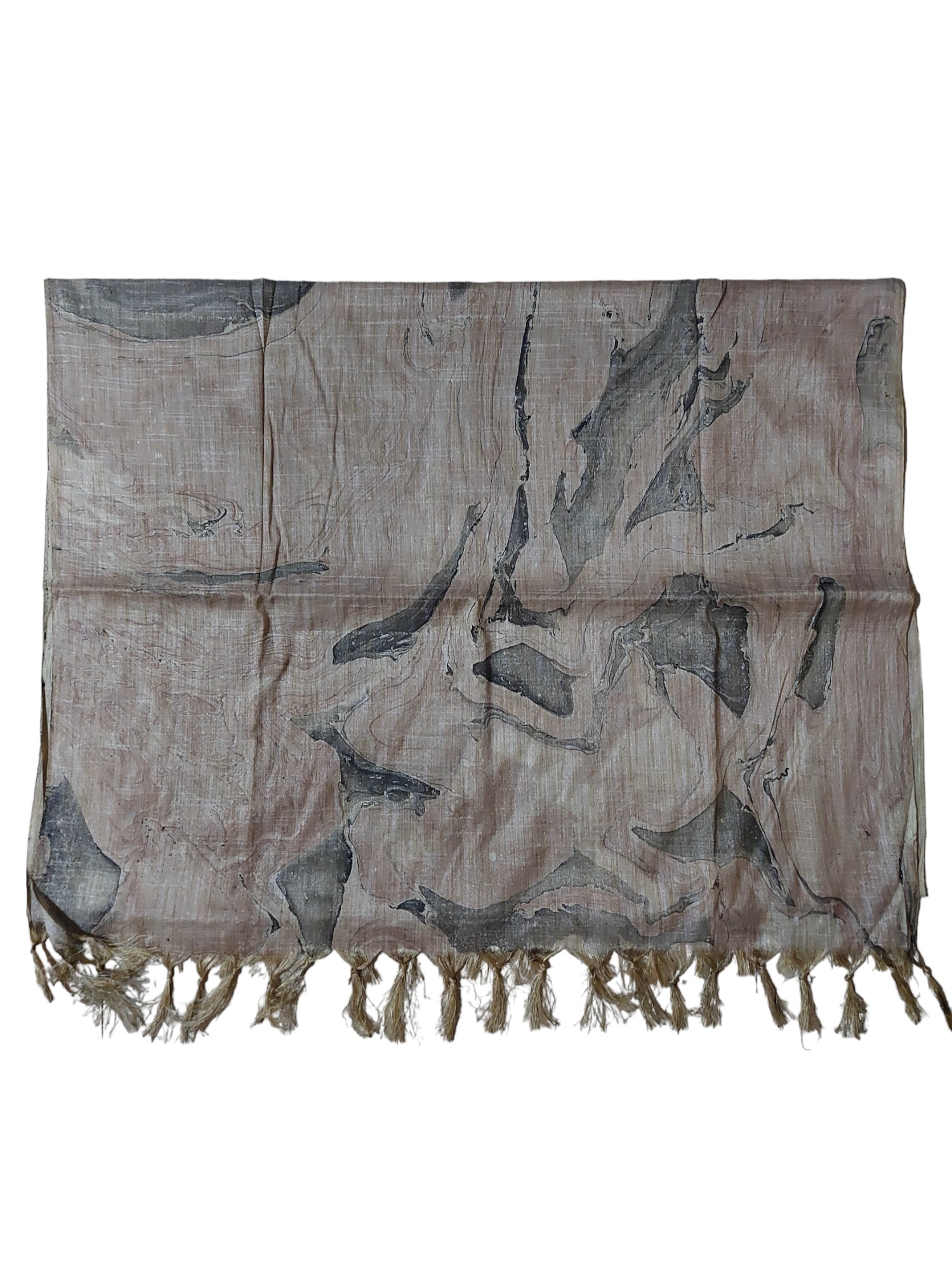 Black Marble Print Cotton Silk Dupatta