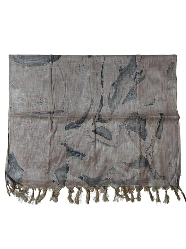 Black Marble Print Cotton Silk Dupatta