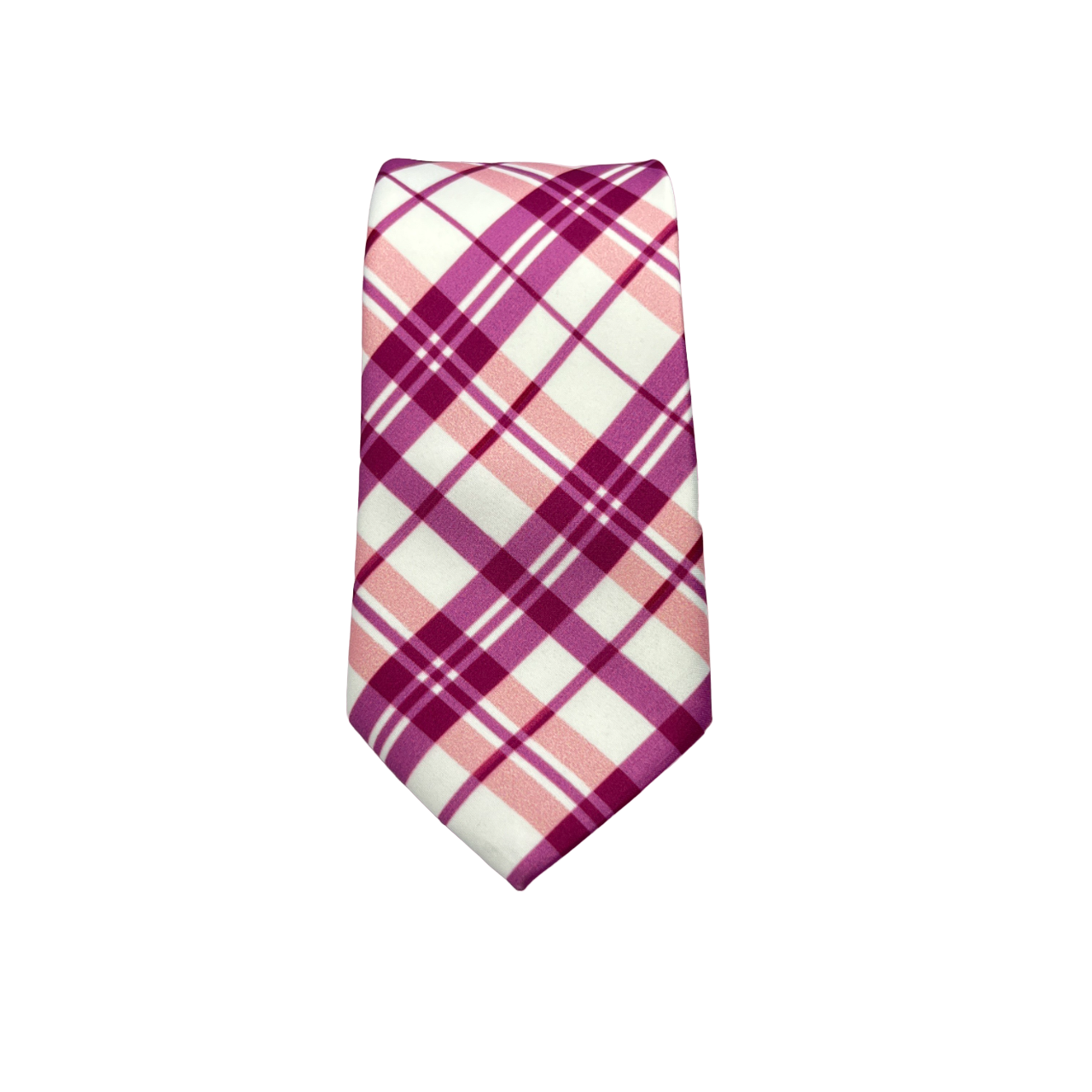 Pink & White Checks Necktie