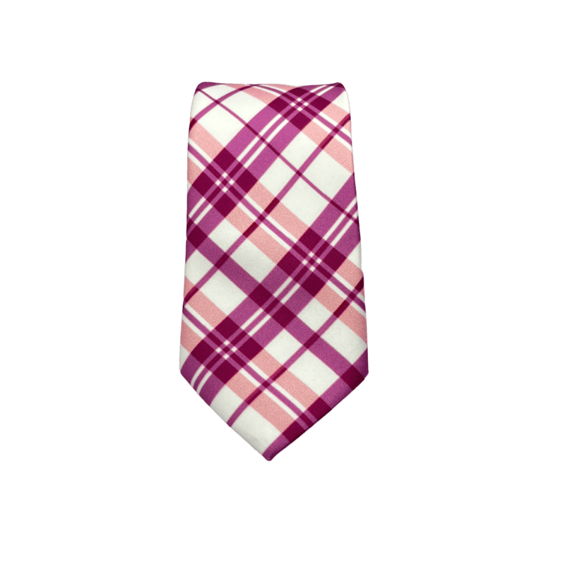 Pink & White Checks Necktie