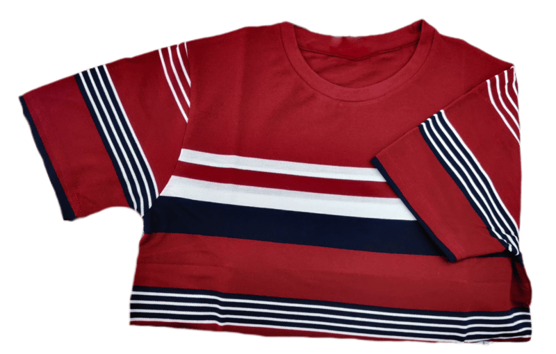 Maroon Stripes Round Neck Tshirt
