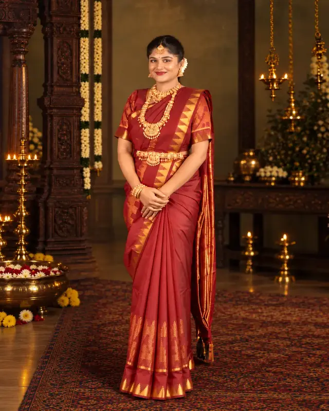 Heritage Imprints Saree - Wine Red