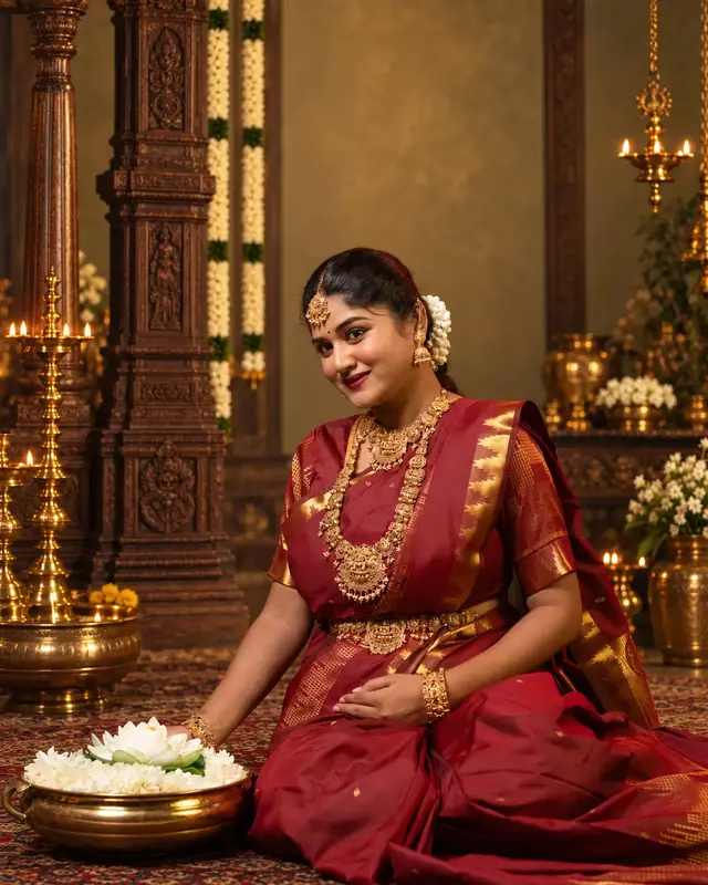 Heritage Imprints Saree - Wine Red