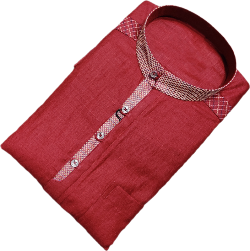 Maroon Designer Round Neck Shirt