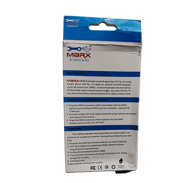 Marx HDMI Extender – 30m | High-Speed Transmission | 4K Support