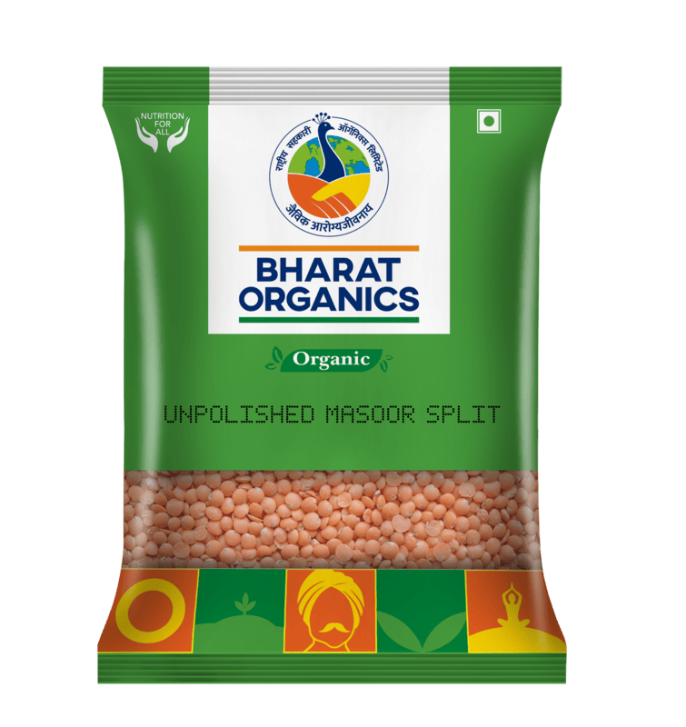 Bharat Organics Unpolished Masoor Dal Split
