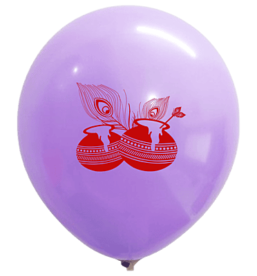 Set of 30 - Radhe Radhe Hindi Print Krishna Janmashtami Birthday Theme Balloons For Decoration