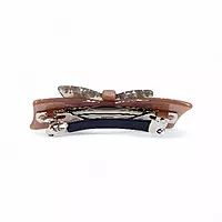 Elegant Mauve Bow Crystal Hair Barrette Clip
