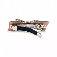 Elegant Mauve Bow Crystal Hair Barrette Clip