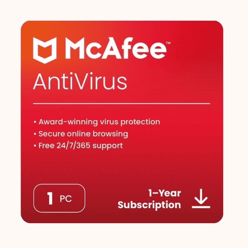 McAfee AntiVirus (1 yr) (1pc) Licence key McAfee AntiVirus (1 yr) (1pc) Licence key