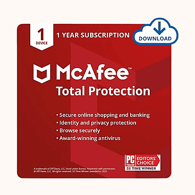 McAfee Total Protection Security (1 yr) (1pc) Licence key