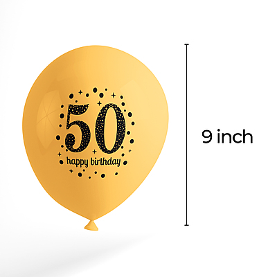 The Magic Balloons Store- Happy 50th Birthday Balloons pack of 50 pcs-181225
