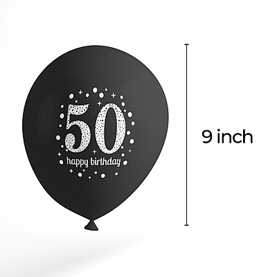 The Magic Balloons-50th Birthday Balloon Decorations for Men & Women - Premium Pack of 30 Black, Gold, and Silver Balloons for Stunning Birthday Party Supplies and Decor