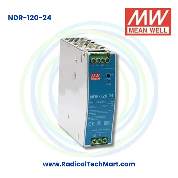 Mean Well NDR-120-24 24V 5A 120W DIN Rail Power Supply
