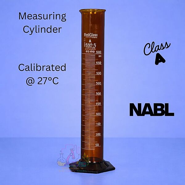 Measuring Cylinders -  AMBER with spout