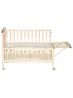 Mee Mee - Wooden Baby Cot with Swinging Cradle & Mosquito Net Adjustable Height Baby Crib Bed