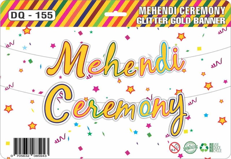 Mehendi Ceremony UV Glitter Banner | Pack of 1 Set