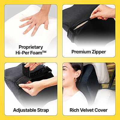 Ultimate Car Seat Headrest Neck Rest Cushion Pillow Pack of 1 (Colour:Black) Ultimate Car Seat Headrest Neck Rest Cushion Pillow Pack of 1 (Colour:Black)